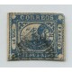 ARGENTINA 1858 GJ 05 BARQUITO ESTAMPILLA USADA CON ADELGAZAMIENTOS POSICION NUMERO 25 U$ 165